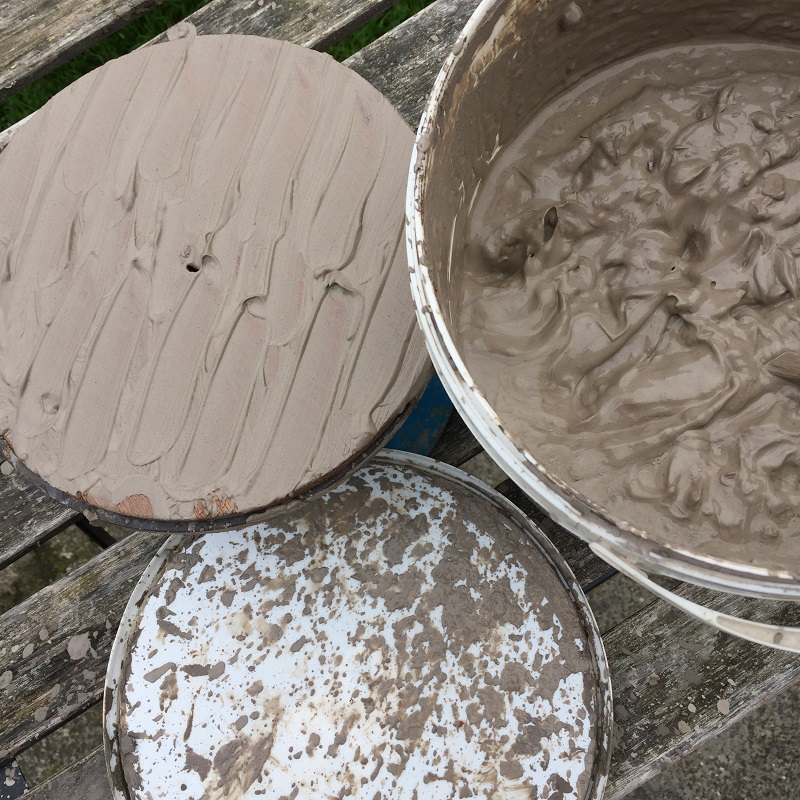 pottery slip bucket and lid