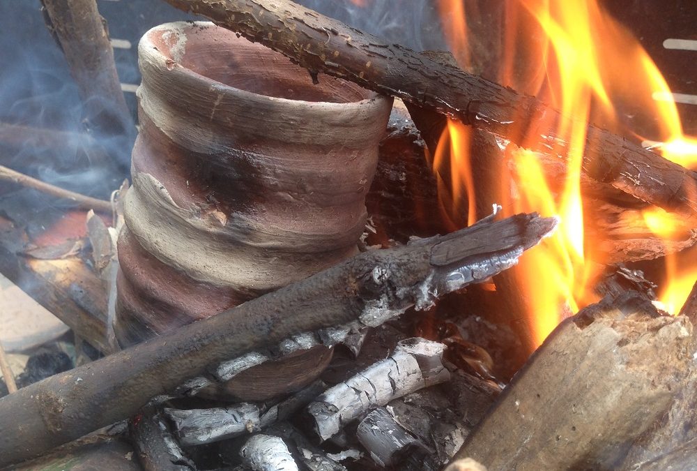 Smoke fired pottery